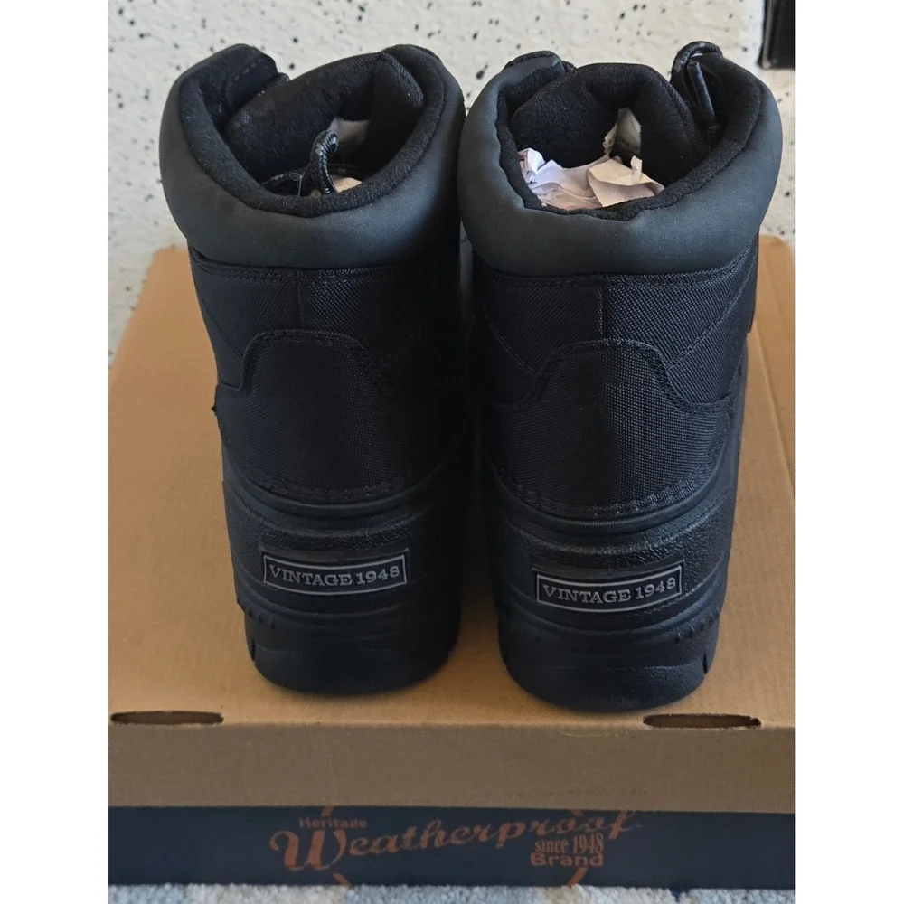Weatherproof Vintage Jack‎ Mens Black Duck Boots Cold Weather Lace Up Size 8 M